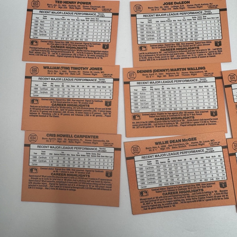 1990 Donruss Baseball Trading Card Lot Of 32 Cards Assorted Players - Picture 11 of 13